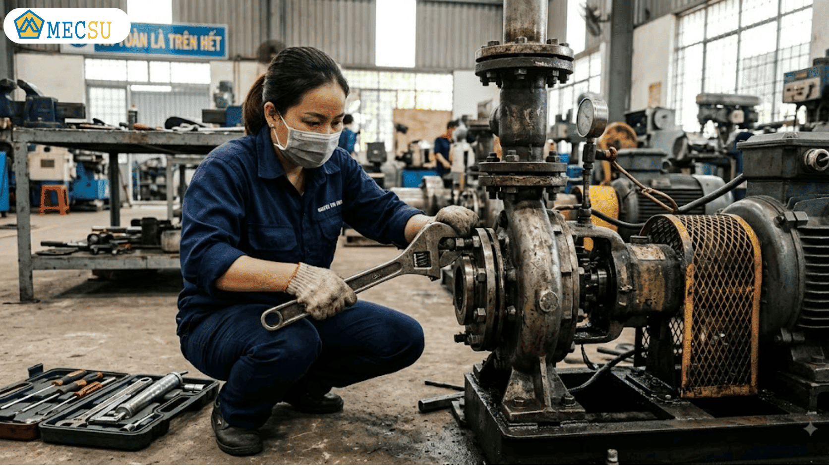 Mỏ lết ứng dụng thực tế trong bảo trì thiết bị cơ khí